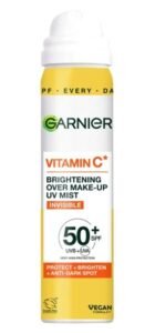 גרנייה ספריי הגנה ליום מעל האיפור SPF50ויטמין סי 75מל
