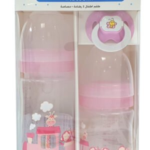 בייבי ליין סט 2בקבוקים + מוצץ בנות