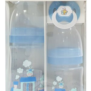 בייבי ליין סט 2בקבוקים + מוצץ בנים