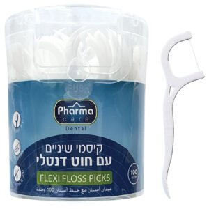 פארמה קיסמי שיניים עם חוט דנטלי בקופסא עגולה 100יח'