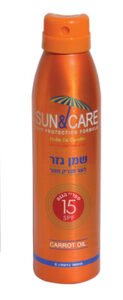 סאן&קאר ספריי שמן גזר 200 SPF15מ"ל