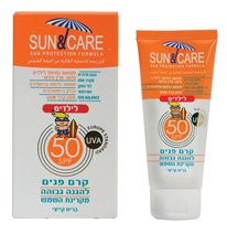 סאן&קאר ק.הגנה לפנים ילדים 60 SPF50 UVA Bמ"ל