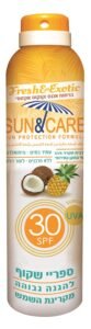 סאן&קאר ספריי שקוף SPF30 UVA Bבניחוח אננס וקוקס 200מ"ל