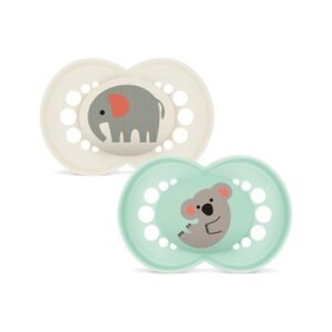 מאמ אוריגינל חדש זוג מוצצים סיליקון גונגל +6לבן ירוק מנטה